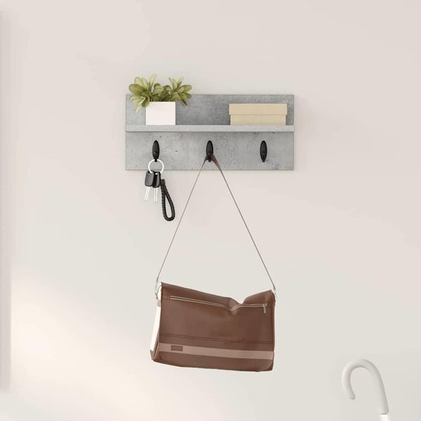 Maison Exclusive - Comodino Da Parete In Cemento Grigio 40 X 10,5 X 18 Cm-image