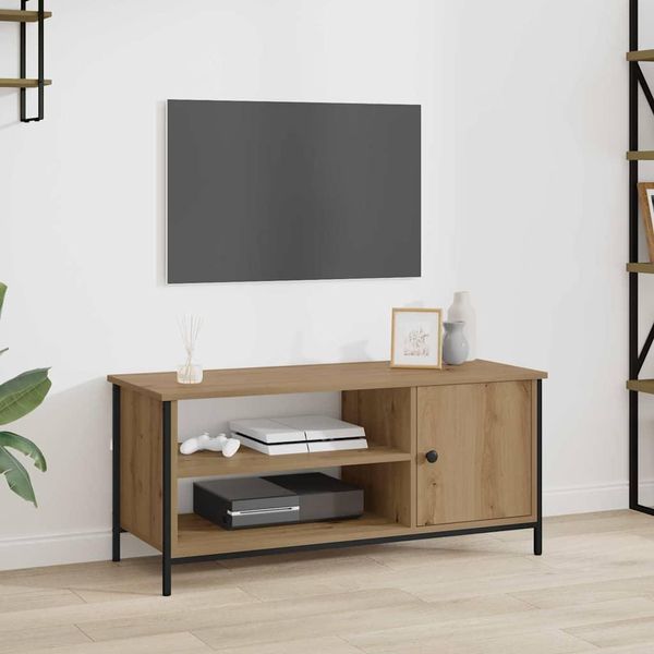 Maison Exclusive - Mobile Tv In Rovere Artisan 100 X 40 X 45 Cm Materiale Ligneo-image