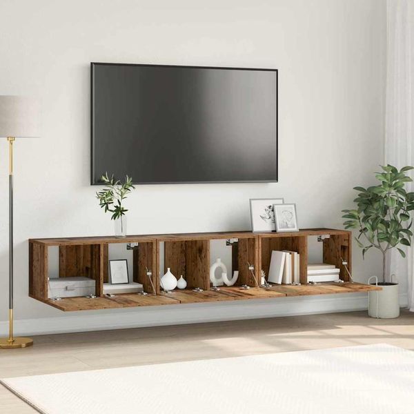 Maison Exclusive - Set Mobile Tv 3 Pezzi Marrone 60 X 30 X 30 Cm Materiale Ligneo-image