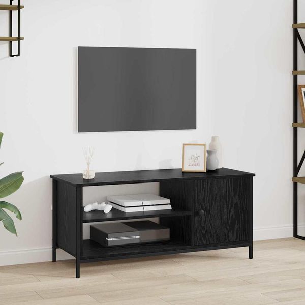 Maison Exclusive - Mobile Tv Effetto Rovere Nero 100 X 40 X 45 Cm Materiale Ligneo-image