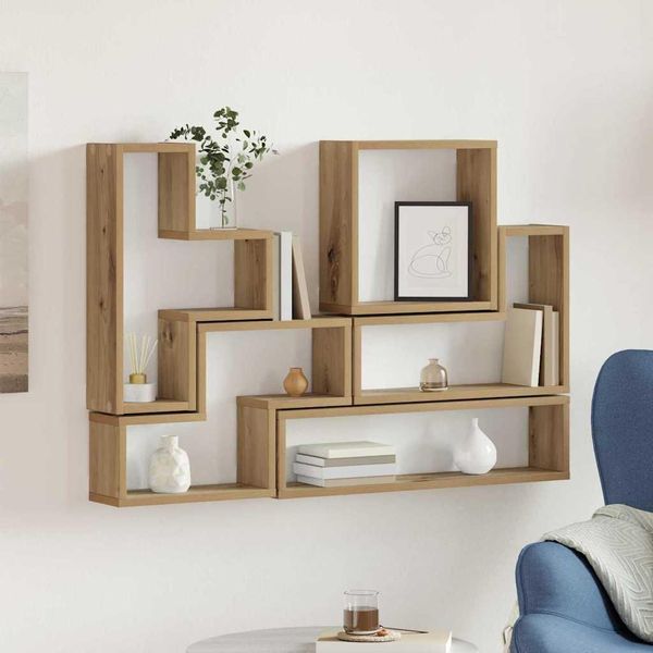 Maison Exclusive - Cubo Da Parete In Rovere Artigianale 96 X 12 X 64 Cm Materiale Ligneo-image