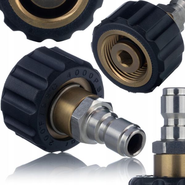 Rosfix Adattatore M22X1,5 Filettatura Femmina Per Attacco Rapido Da 3/8" – Ricambio Per Idropulitrici KäRcher Hd, Hds | Ottone"-image