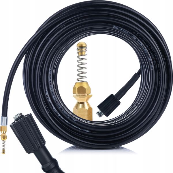 Rosfix Hydroclean Proflex 15M – Ricambio Per Idropulitrici Karcher K1 – K7 | Tubo Flessibile Per La Pulizia Dei Tubi Da 1/4”, 155 Bar, M22-image