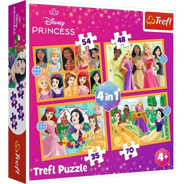 Trefl Puzzle Delle Principesse Disney: Mä Rchen 4In1 ( 35,48,54,70 Pezzi)-image