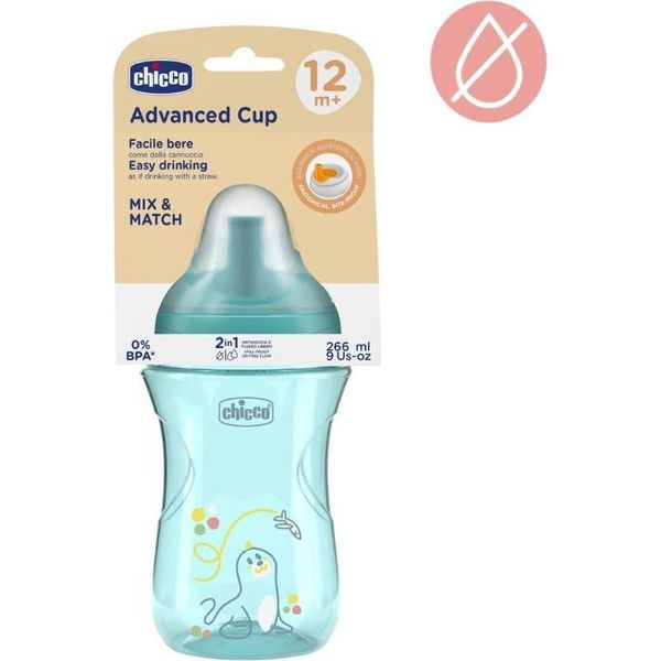 Chicco Tazza Avanzata Con Bocca A Cannuccia Verde Acqua, 12M+-image