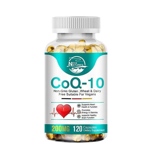 Coq-10 Integratore Alimentare Di Coenzima Q-10 200 Mg (120 Capsule), Cuore, Circolazione, Salute Del Cuore, Sistema Immunitario, Pressione Sanguigna, Energia, Resistenza-image