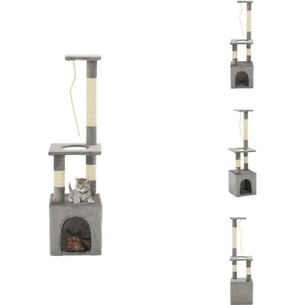 Vidaxl Tiragraffi Per Gatti Con Tiragraffi In Sisal 109 Cm Grigio - Tiragraffi-image