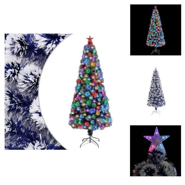 Vidaxl Albero Di Natale Artificiale Con Illuminazione 180 Cm In Fibra Di Vetro - Alberi Di Natale-image