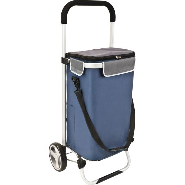 Carrello Spesa Bremermann Brinkum - Capacità 45 L, Carrello A Mano, Carrello Spesa Con Borsa Staccabile, Blu-image