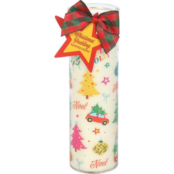 Something Different - Candela Tubolare "Nostalgic Christmas"", Plum Pudding SD10485 (Taglia Unica) (Bianco)"-image