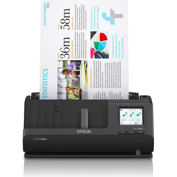 Epson ES-C380W - Scanner A Foglio Singolo - Fronte/Retro - A4/Legale - 600 Dpi X 600 Dpi - Alimentatore Automatico Di Documenti (20 Pagine)-image