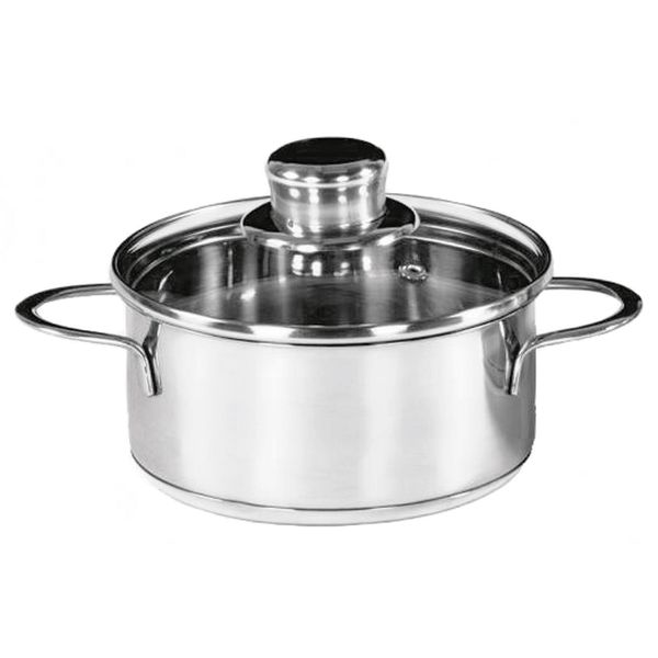 Karl KrÜGer Teglia Saturn Con Coperchio In Vetro 0,75 Litri Ø14Cm In Acciaio Inox-image