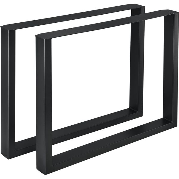 Set Di 2 Gambe Per Tavolo Da Pranzo "Makers"" 90 X 72 Cm Acciaio Nero"-image