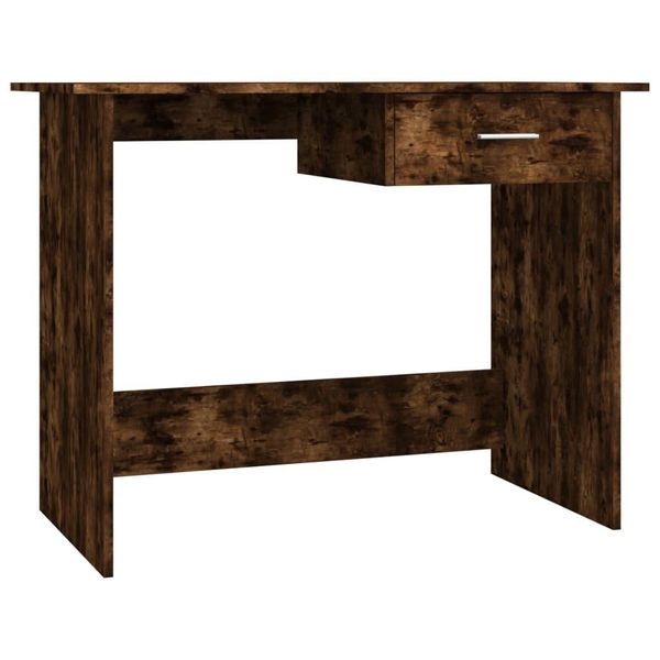 Scrivania In Rovere Affumicato 100X50X76 Cm Materiale A Base Di Legno-image