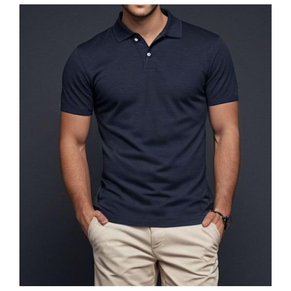 Recea T-Shirt Da Uomo Con Colletto Kagildae Navy Xxl-image