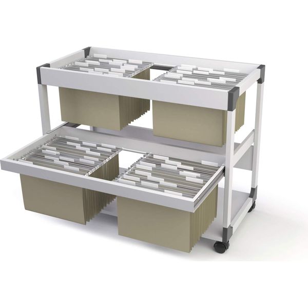 Durable Carrello Per Cartelle Sospese System 200 Multi Duo, Grigio, 379210-image