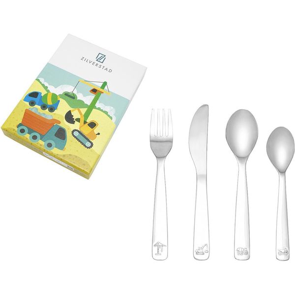 Zilverstad Set Di Posate Per Bambini Veicoli Da Costruzione 18/10 4 Pezzi 110989-image