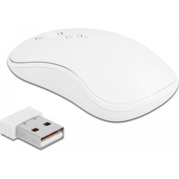 Delock - Tastatur-Und-Maus-Set - Kabellos - 2,4 Ghz - Qwertz - Deutsch - Weiß - Retail (12703)-image