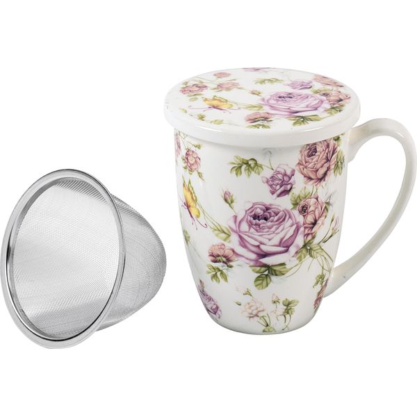 Tazza Da Tè Con Coperchio + Colino In Metallo Rose 752618-image
