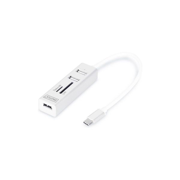 Digitus DA-70243 Digitus Otg USB2.0 Typc 3-Port-Hub Mit Kartenleser-image