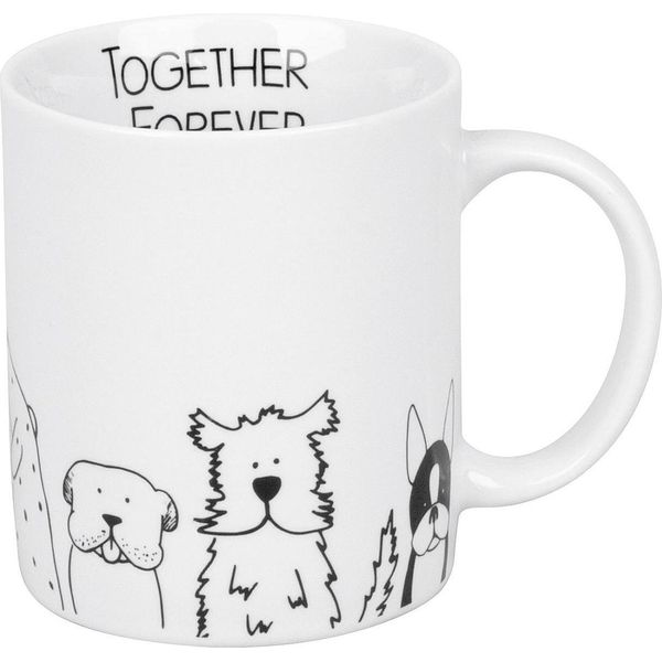 KöNitz Funny Dogs Becher, Tasse, Kaffeetasse, Porzellan, Hunde, Weiß, 300 Ml, 11 1 002 2076-image