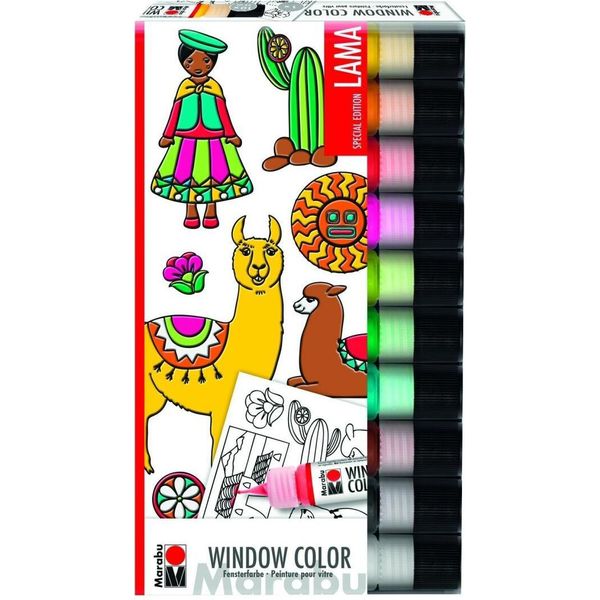 Marabu 406000000126 Marabu Window Colour Set "Lama"", 10 X 25 Ml"-image