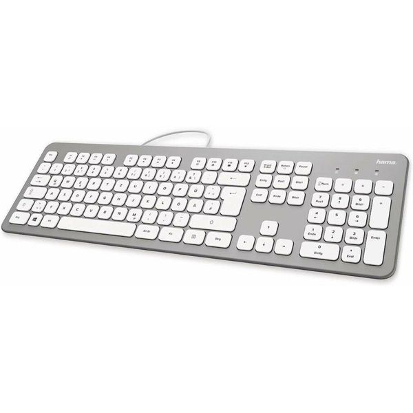 Hama KC-700 - Tastatur - Usb - Qwertz - Deutsch - Weiß, Silber (00182651)-image
