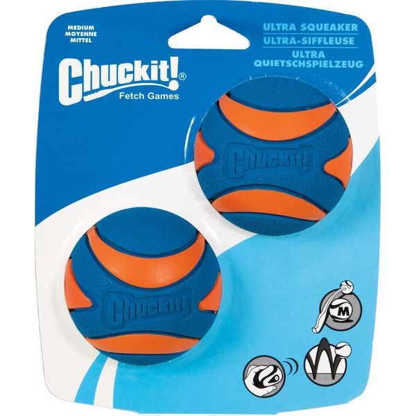 Chuckit Ultra Squeaker Ball M 6 Cm 2 Pezzi-image