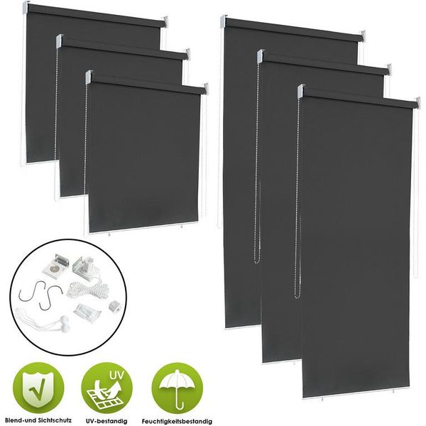 Tenda Da Sole Verticale Karpal Tenda Da Sole Per Balconi, Tenda Da Sole Verticale Resistente Ai Raggi Uv, Protezione Dal Vento E Privacy, In Metallo E Poliestere, 100 X 140, Antracite-image