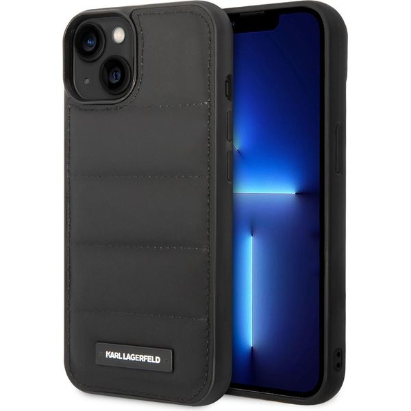 Karl Lagerfeld Klhcp14Spsqak Custodia Rigida Per Iphone 14 / 15 / 13 6,1 Czarny/Nero Logo Allungato Puffy-image