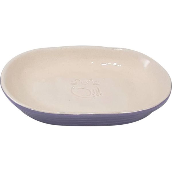 Nobby Ciotola In Vetroceramica Per Gatti "Jada" Lilla/Crema; 16 X 12 X 2,5 Cm, 0,10 L-image
