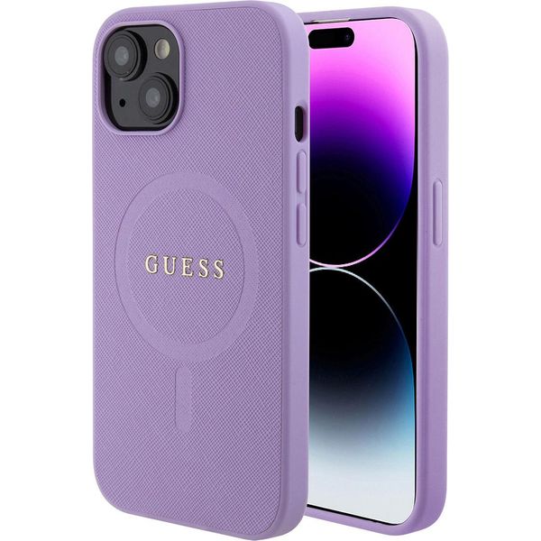 Guess Guhmp15Mpsahmcu Custodia Rigida Saffiano Magsafe Per Iphone 15 Plus / 14 Plus 6.7 Fioletowy/Purple-image
