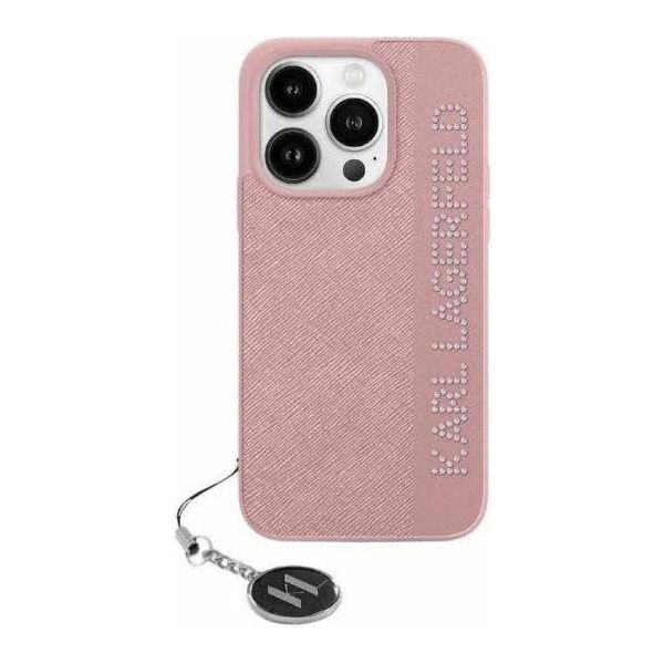 Karl Lagerfeld Klhcp15Xpsakdgcp Custodia Rigida Per Iphone 15 Pro Max 6.7 RóżOwy/Pink Saffiano Strass E Charm-image