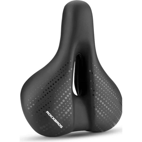 Rockbros Sella Mtb In Pelle Ergonomica Per Bicicletta - Nero-Blu-image