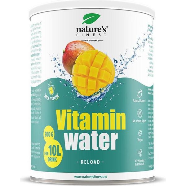 Nature's Finest Vitamin Water Reload - Bevanda Vitaminica In Polvere Con Magnesio E Vitamina C - Sostiene Il Metabolismo Energetico E I Nervi - 200 G-image