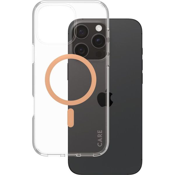 Panzerglass Care By ® Flagship Case Transparent Urban Combat M. Peachy Magsafe Iphone 16 Pro Max, Cover, Apple, Apple - Iphone 16 Pro Max, Trasparente-image