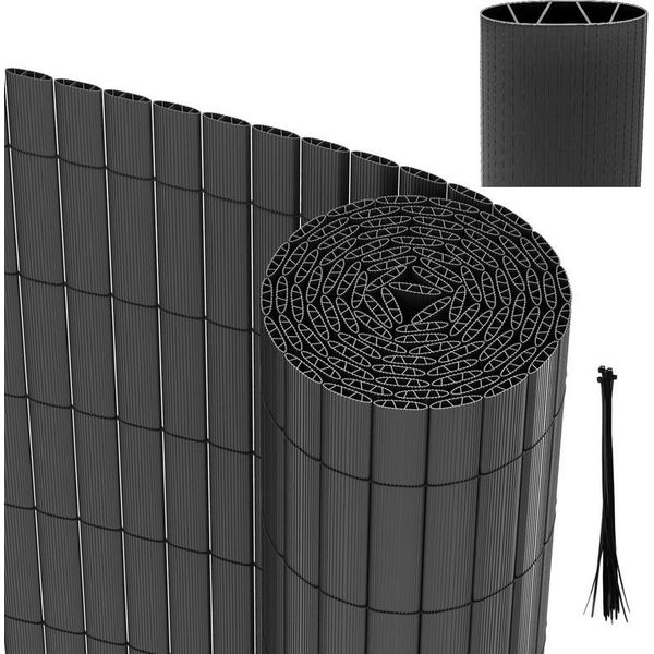 Jayseuw Pvc Privacy Schermo Recinzione Privacy Per Recinzione Giardino Resistente Alle Intemperie Grigio 100X300Cm-image