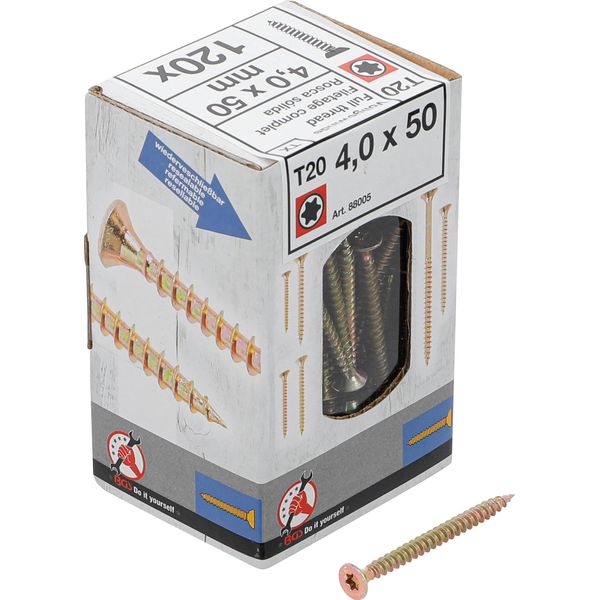 Viti Multiuso | Profilo A T (Per Torx) T20 | 4,0 X 50 Mm | 120 Pezzi-image