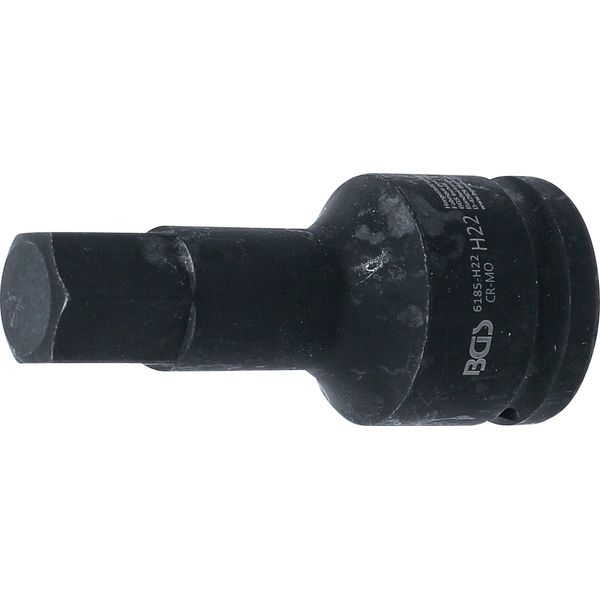 Presa Per Bit Di Potenza | Lunghezza 100 Mm | Attacco Quadro 20 Mm (3/4") | Attacco Esagonale 22 Mm"-image