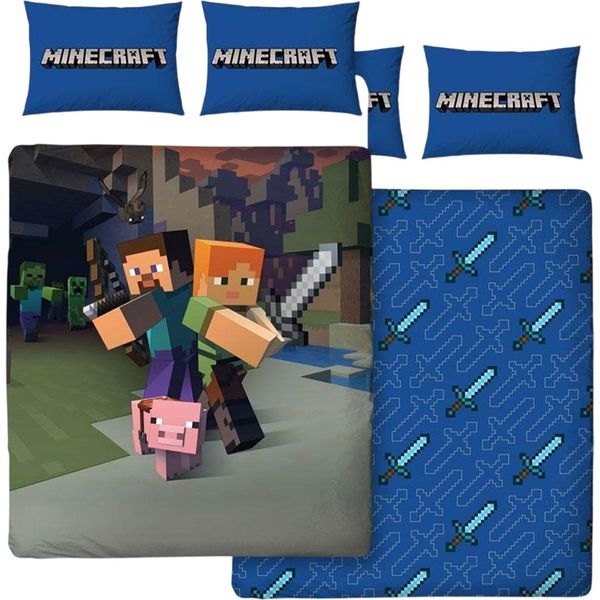 Minecraft - Biancheria Da Letto "Good Guys"", Reversibile TC274 (Letto Singolo) (Colorata)"-image
