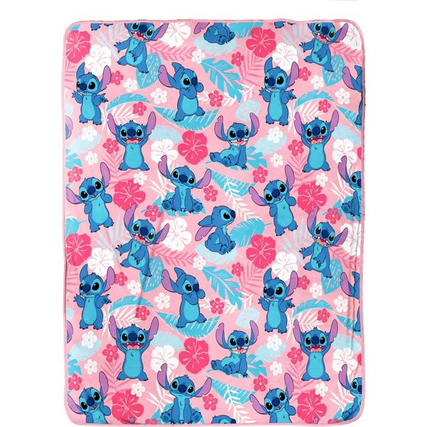Lilo & Stitch - Coperta In Felpa TC590 (150 Cm X 100 Cm) (Rosa/Blu/Rosso)-image