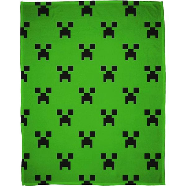 Minecraft - Coperta In Pile TC697 (150 Cm X 100 Cm) (Verde/Nero)-image