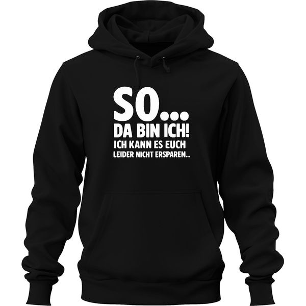 Eccomi Qui, Non Posso Risparmiarti Il Sarcasmo Divertente Felpa Con Cappuccio Unisex, Nera, L-image