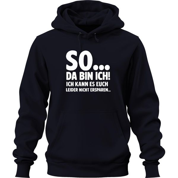 Quindi Eccomi Qui, Non Posso Risparmiarti Il Sarcasmo Divertente Felpa Con Cappuccio Unisex, Navy, S-image