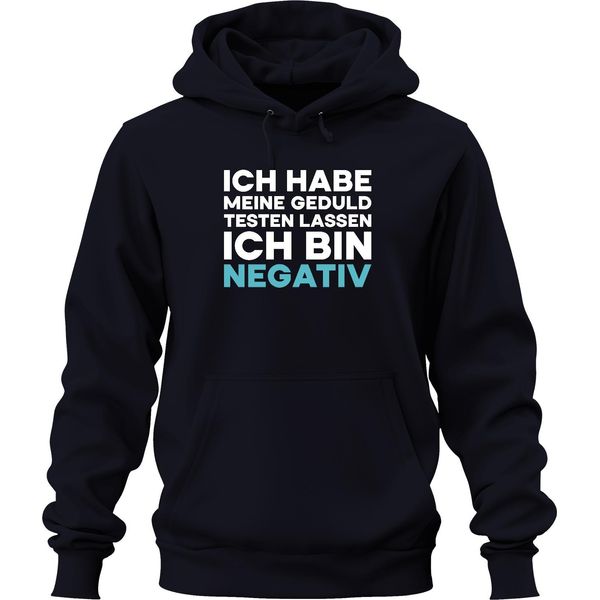 Ho Messo Alla Prova La Mia Pazienza Sono Negativo Divertente Sarcastico Unisex Felpa Con Cappuccio, Navy, Xl-image
