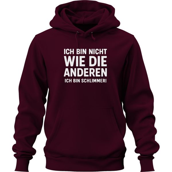 Non Come Gli Altri Sono Peggio Divertente Umorismo Regalo Felpa Con Cappuccio Unisex, Borgogna, 3XL-image