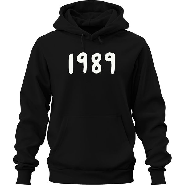 Vintage 1989 Retro 90S Anno Di Nascita Regalo Compleanno Vintage Unisex Felpa Con Cappuccio, Nero, L-image