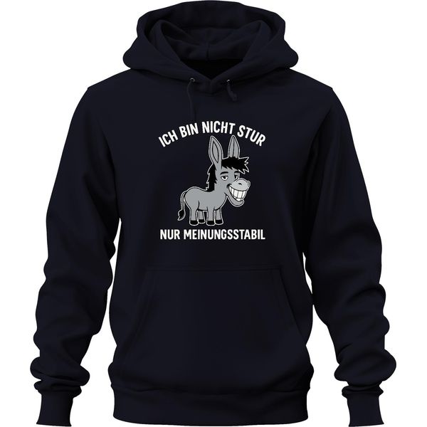 Non Sono Testardo, Sono Solo Un Asino Supponente, Divertente Detto Umoristico Felpa Con Cappuccio Unisex, Navy, M-image