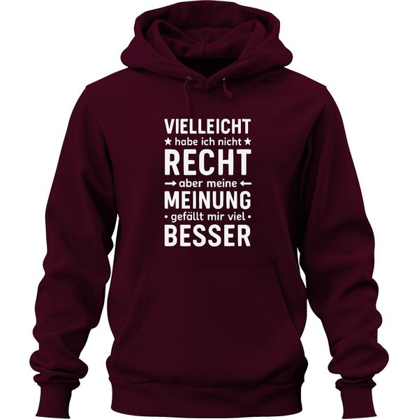 Forse Non è Giusto Ma La Mia Opinione è Migliore Divertente Umorismo Unisex Felpa Con Cappuccio, Borgogna, Xl-image
