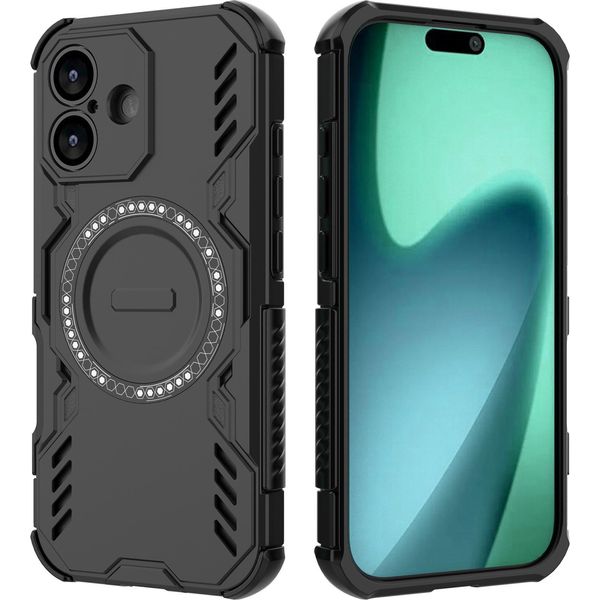 Custodia Magnetica Per Iphone 17, Paraurti Ibrido In Pc E Tpu, Prese D'aria Per La Dissipazione Del Calore Custodia Nera-image